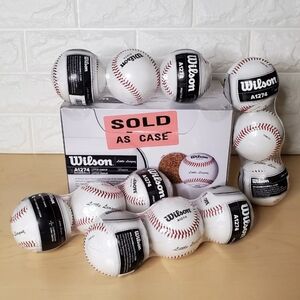 Wilson Little League Leather Baseballs Practice Tee Ball One Dozen White A1274